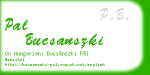 pal bucsanszki business card